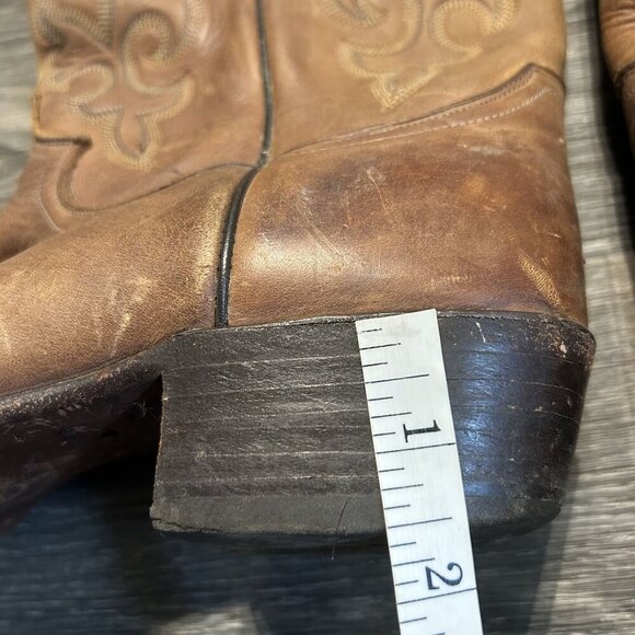 Justin Men's 10.5D Apache Brown Leather Western Cowboy Round Toe Boots 2253 - Picture 12 of 12